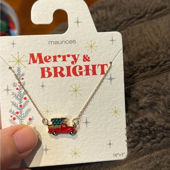 Maurices Red Trucks Gold Chain Necklace - Picture 3 of 4